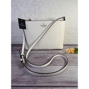 Kate Spade Leila KG464 Medium Crossbody Bag Meringue Pebbled Leather Cream NEW